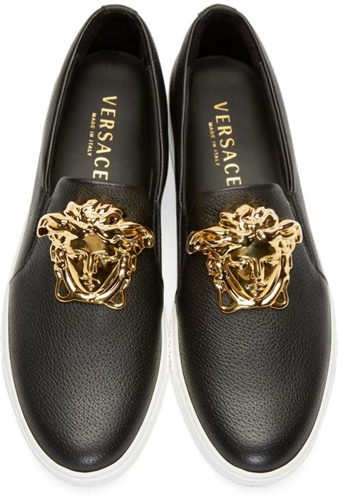 versace skater print slip on sneaker men|Versace Logo Low Top Slip On Sneakers on SALE .